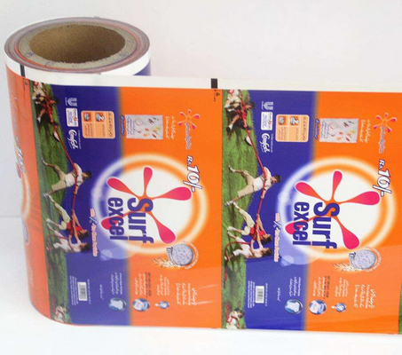 Printed Detergent Powder Plastic Roll Film for small Sachets , Laundry sachets packaging in Roll film